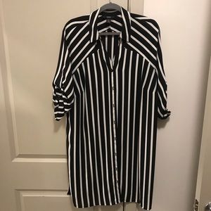 Black and white striped long shirt